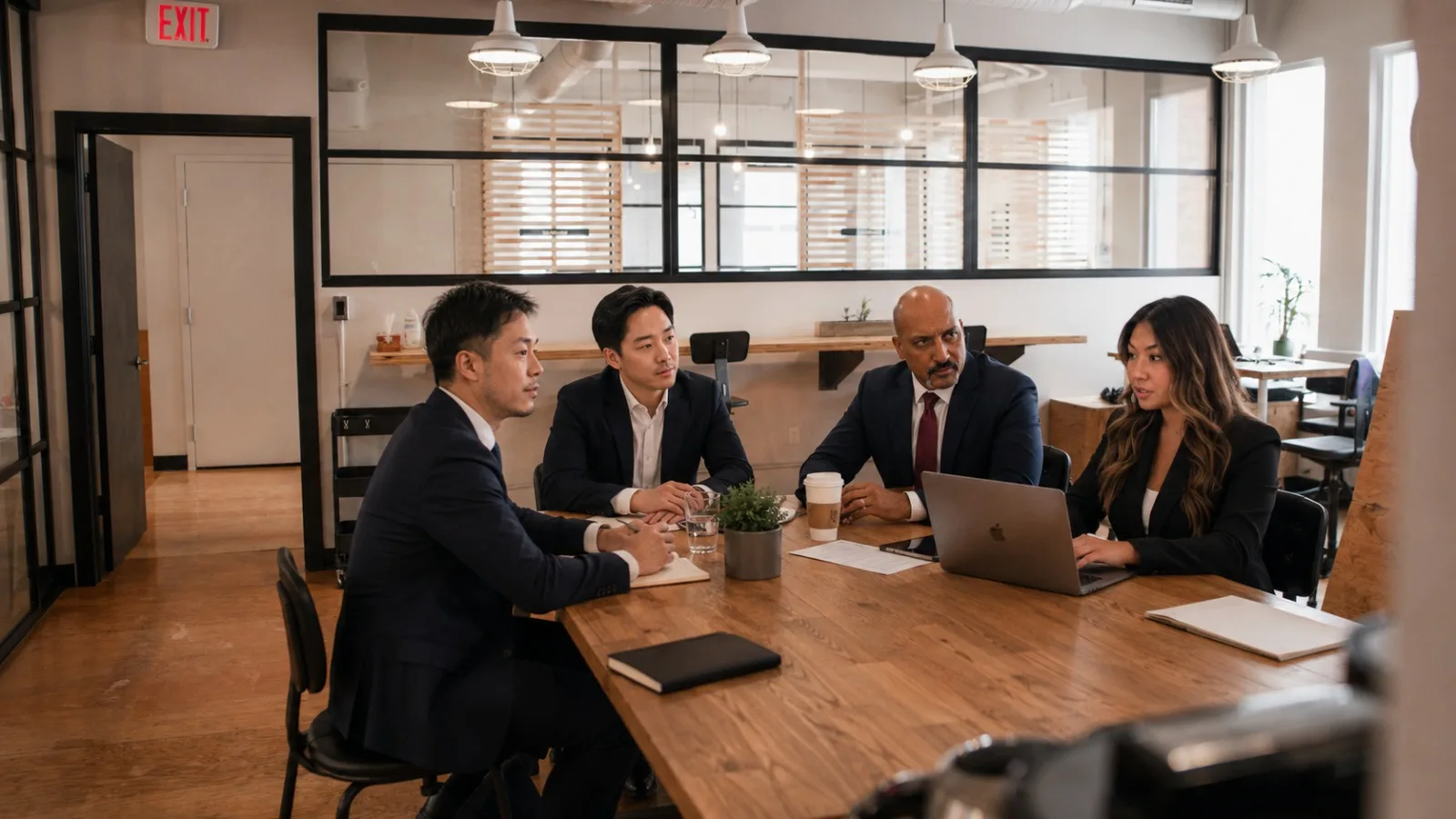 Team collaborating in the office